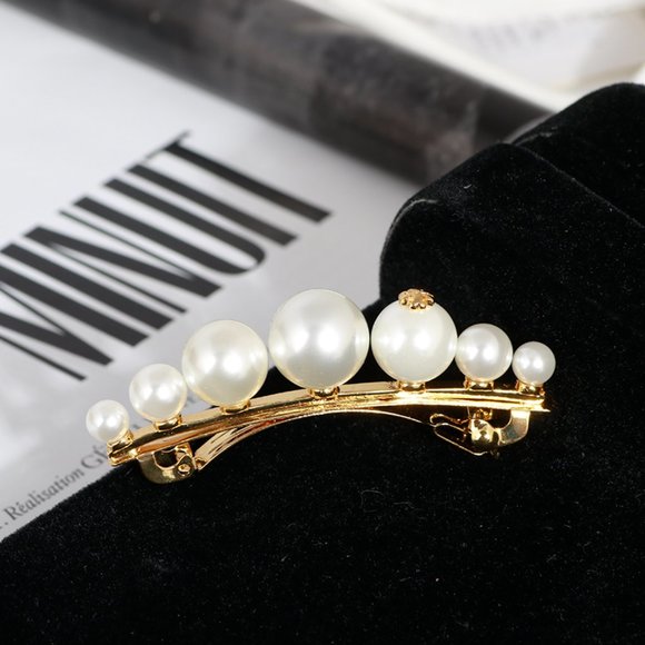 Tory Burch Glass Pearl White Hair Clip main image 5